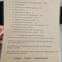 Menu at El Laurel in Salamanca