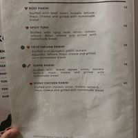 Two vegan options listed in the panini section. Double check with the staff about the cheese and mayo to see if it is vegan or should be omitted from the order.   at Cengkrama Cafe and Resto in 