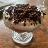 Smoked chocolate mousse with brownie base and crumbs on top. Incredible flavor combination!  at VÜMO in Porto