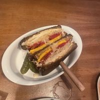 Reuben sandwich (seitan, cheese, sauerkraut, cocktail sauce)  at VÜMO in Porto