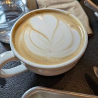 Banana rhubarb caramel latte at Woodhouse Bakery + Coffee  Shop  in Columbus