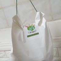 Earth friendly packaging, all paper at Moonggoojeom Vegan Bakery in Busan