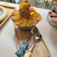 Plum-Bingsu (huge portion) at Moonggoojeom Vegan Bakery in Busan