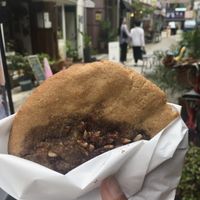My gluten-free vegan hotteok cookie with cinnamon sugar and walnuts   at Moonggoojeom Vegan Bakery in Busan