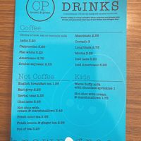 Drinks menu  at Brown & Green - Crystal Palace station in South East London