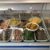 Vegan options (vegetables, beans and rice)  at Rue la Bastille - Haarlemmerbuurt in Amsterdam