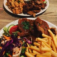 Dönerteller and Schnitzel at Feldstern in Hamburg