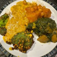 Selection of vegan sides   at Gurkha's in South East London