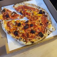 Vegana - olives, peppers and tomatoes at The Dough Guys in Stockport