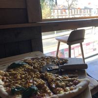 Pizza with extra sweetcorn and chickn  at Diego's Joint in Sunderland