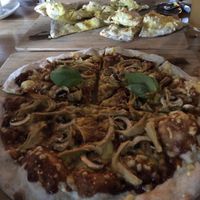 Chickn and mushroom with a house bbq sauce base  at Diego's Joint in Sunderland