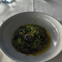 Confit mushroom entree at Harbourfront Seafood Restaurant  in Wollongong