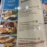 Menu  at Yeah Cafe in Kota Kinabalu
