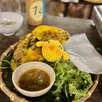 Vegan Vietnamese pancakes  at Authentic Vietnamese Vegan Cooking Class in Hoi An