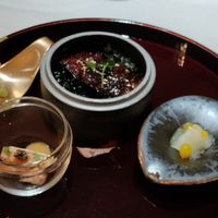 The Eel Master: Japanese teriyaki style. Wasabi, chayote, seaweed, rice. Lots going on. at Curious Table in Taipei