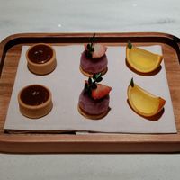 To end: citrus jelly, delicious raspberry, and caramel tart at Curious Table in Taipei