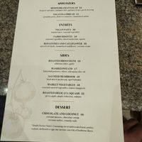Vegan menu   at Bellagio - Harvest in Las Vegas