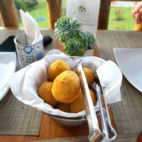 Coxinha vegana de cogumelos at Fruto da Serra Shiitake in Cunha