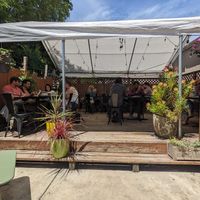 Back patio at The Grove Cafe and Bakery in Felton