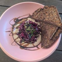 Beet tartare offers during April 2026 Santa Cruz Vegan Chef Challenge at The Grove Cafe and Bakery in Felton