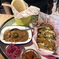 DIY Tacoboard with crispy aubergine    at Tia's Mexican and Mediterranean Restaurant in Durham