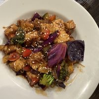 Sesame stir fry with tempeh and kelp noodles  at Sunflower Cafe in Mobile