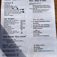 Other side of menu  at Beechwoods Cafe in Murchison