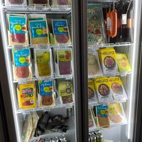 Some of the vegan meat selection at SardegnaVeg  in Cagliari