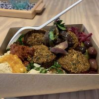 Falafel salad box  at Habibah in Cheltenham