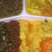 Vegetarian combo (Actually Vegan!) at Abol Ethiopian Restaurant in Overland Park