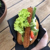 Veganer Backfisch mit Veganer Remoulade, 8€  at Fischkutter Ocean II in Stralsund