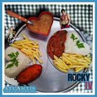 2 pratos 100%veganos rocky IV Arroz, feijão, batata frita(ou legumes) e nosso delicioso refogado de carne de casca de banana, ATLANTIS arroz, feijão, batata frita, salada e nosso at Bistro Hollywood in Peruibe