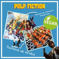 Espetinhos de carne vegetal de ervilha, deliciosos at Bistro Hollywood in Peruibe