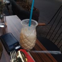 Coconut iced latte at Asian Vegan Kitchen in Istanbul