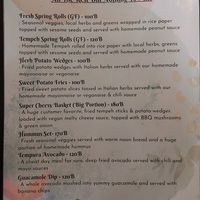 Menu at Earth Tone in Pai