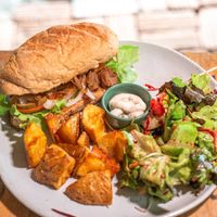 pulled mushroom sandwich at Earth Tone in Pai