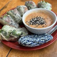Tempeh spring rolls  at Earth Tone in Pai