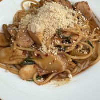 Thai spicy pasta  at Earth Tone in Pai