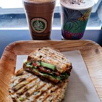 Avocado toast, chocolate protein drink and large cappuccino at PLANT SHACK - Santa Catalina in Mallorca