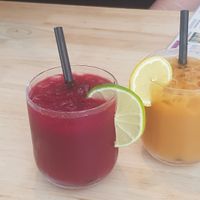 Happy Heart & Ginger Zinger juices at PLANT SHACK - Santa Catalina in Mallorca