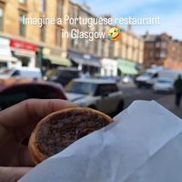 Coffee pastel de nata at Pastéis Lisboa in Glasgow