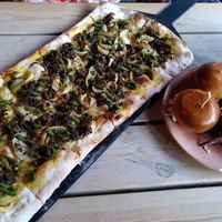 Pizza and starter at Flight Club  in Cardiff