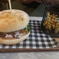 Veggie burger made vegan   at Magpie & Stump Hotel in Mintaro