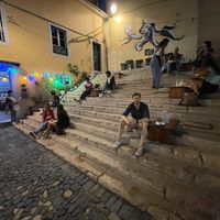 Loved the eating on the stairs at The Food Temple in Lisbon
