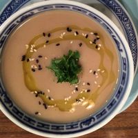 This is the chestnut sweet potato soup we had.  at The Food Temple in Lisbon