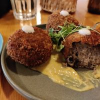 Mushroom meatball (without meat) at The Food Temple in Lisbon
