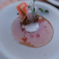 panissa: chickpee fritter with pirão sauce at The Food Temple in Lisbon