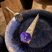 The smallest slice of cake I’ve ever been servedd  at The Food Temple in Lisbon