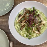 Pea and mushroom risotto   at The Food Temple in Lisbon