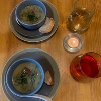Portuguese Caldo Verde Soup Starter  at The Food Temple in Lisbon